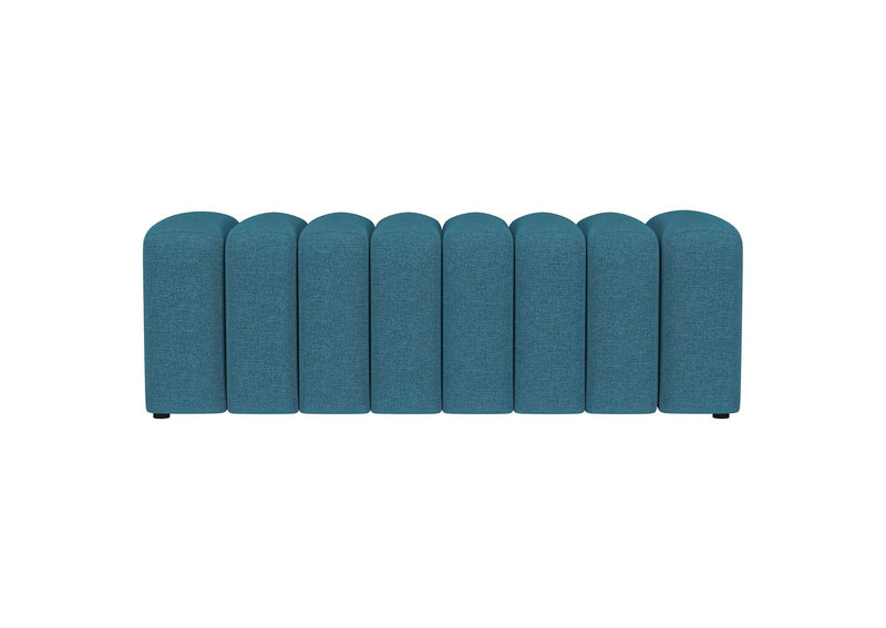 910293 Summer Fabric Upholstered Tufted Accent Bench Peacock Blue