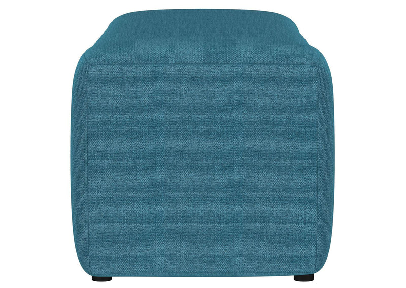910293 Summer Fabric Upholstered Tufted Accent Bench Peacock Blue