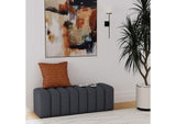910294 Summer Fabric Upholstered Tufted Accent Bench Charcoal