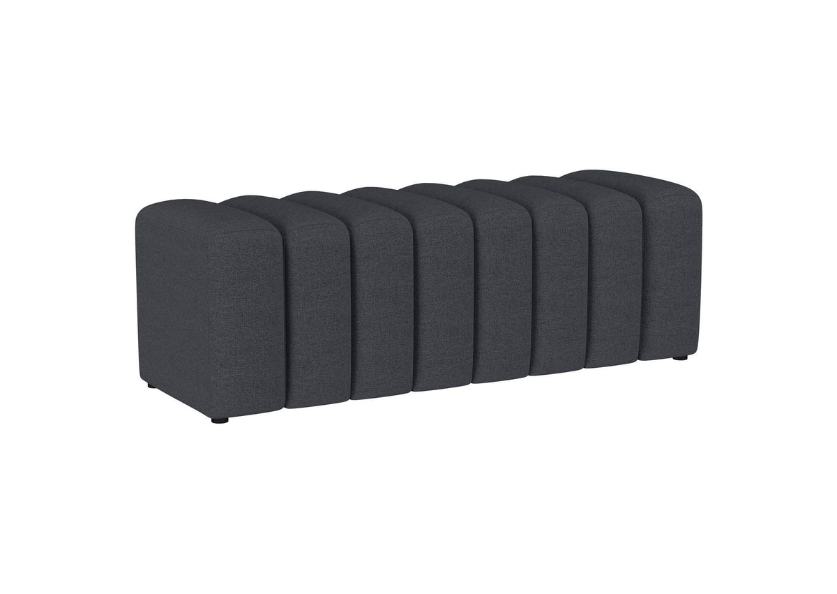 910294 Summer Fabric Upholstered Tufted Accent Bench Charcoal