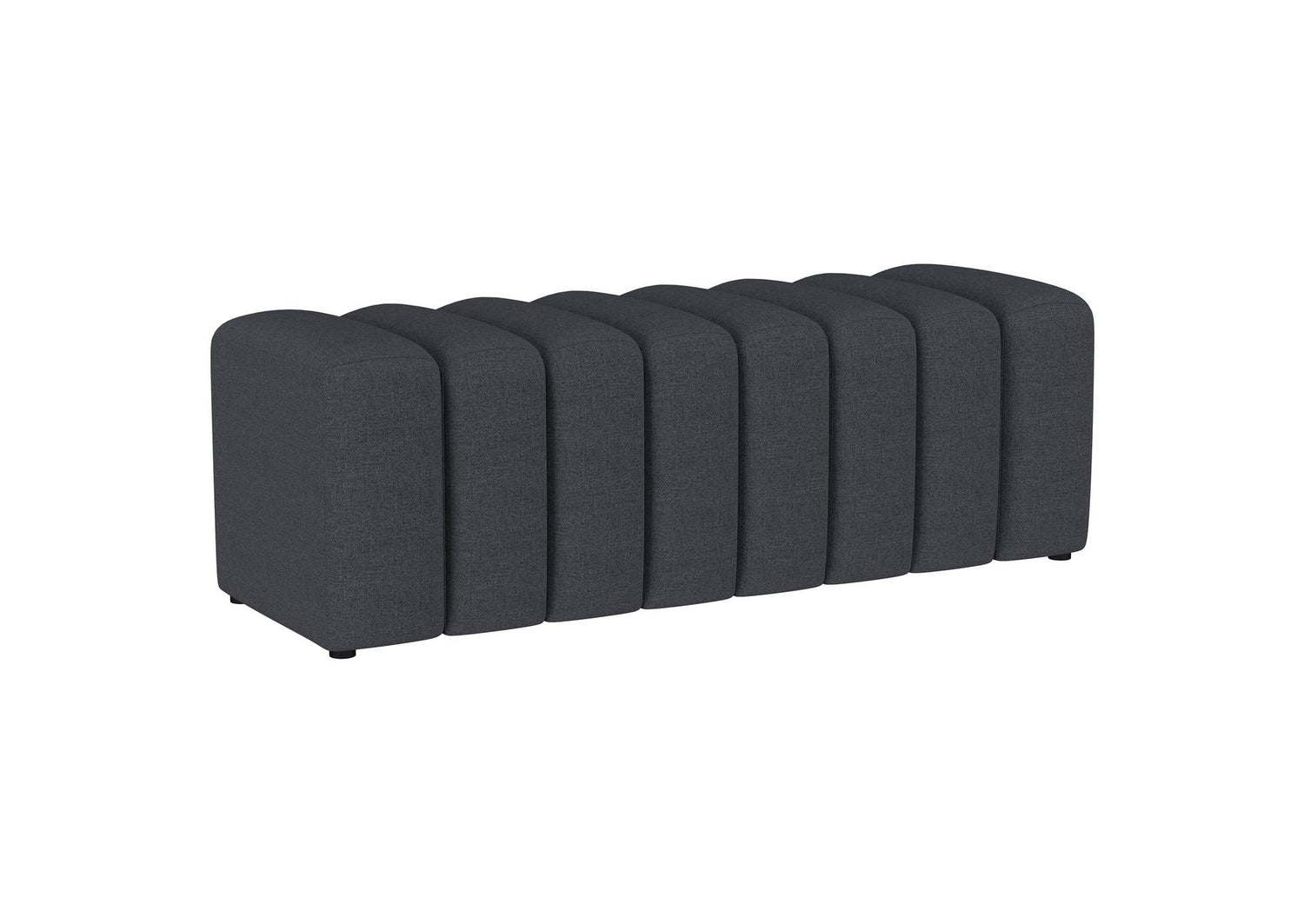 910294 Summer Fabric Upholstered Tufted Accent Bench Charcoal