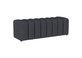 910294 Summer Fabric Upholstered Tufted Accent Bench Charcoal