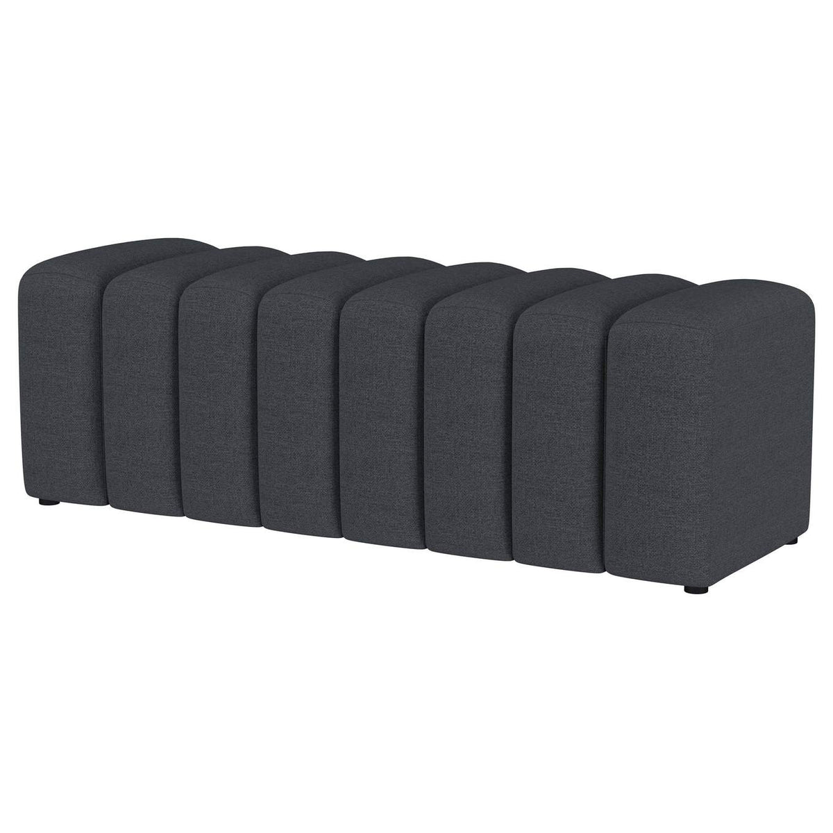 910294 Summer Fabric Upholstered Tufted Accent Bench Charcoal