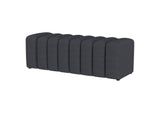 910294 Summer Fabric Upholstered Tufted Accent Bench Charcoal
