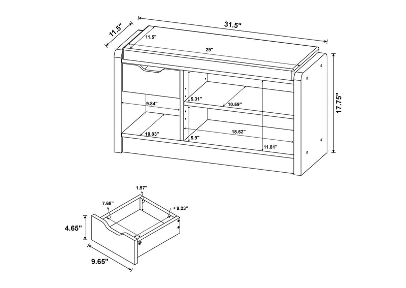 910321 Arrington Storage Bench Smoked Oak