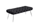 910333 Ella Upholstered Tufted Bench Stainless Steel Legs Black
