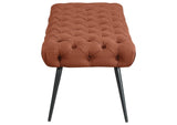 910335 Ella Upholstered Tufted Bench Metal Legs Rust