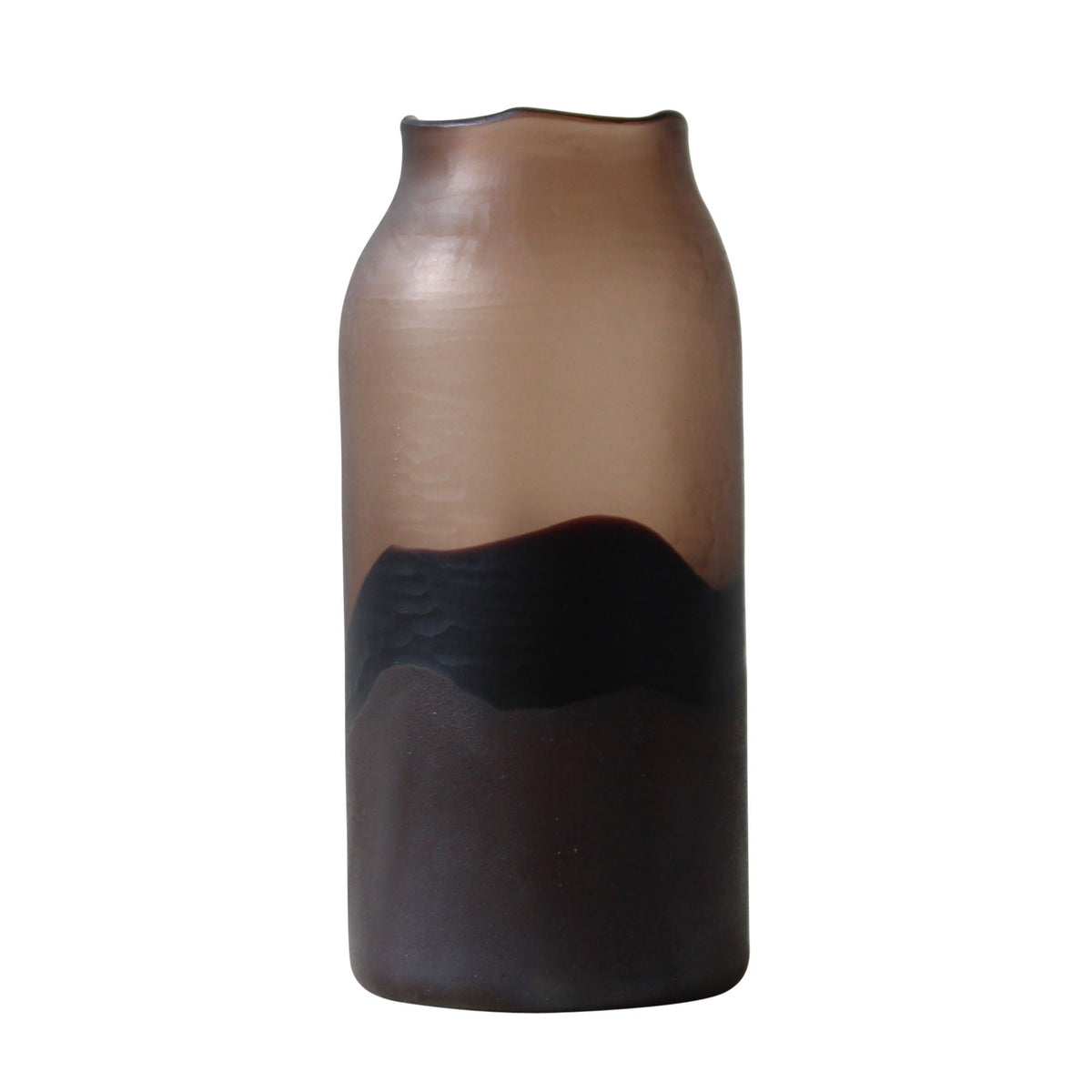 15" Mason Large Glass Vase - Brown