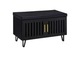 915152 Brixton 2-door Padded Entryway Shoe Storage Bench Black