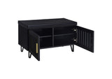 915152 Brixton 2-door Padded Entryway Shoe Storage Bench Black
