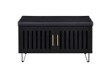 915152 Brixton 2-door Padded Entryway Shoe Storage Bench Black