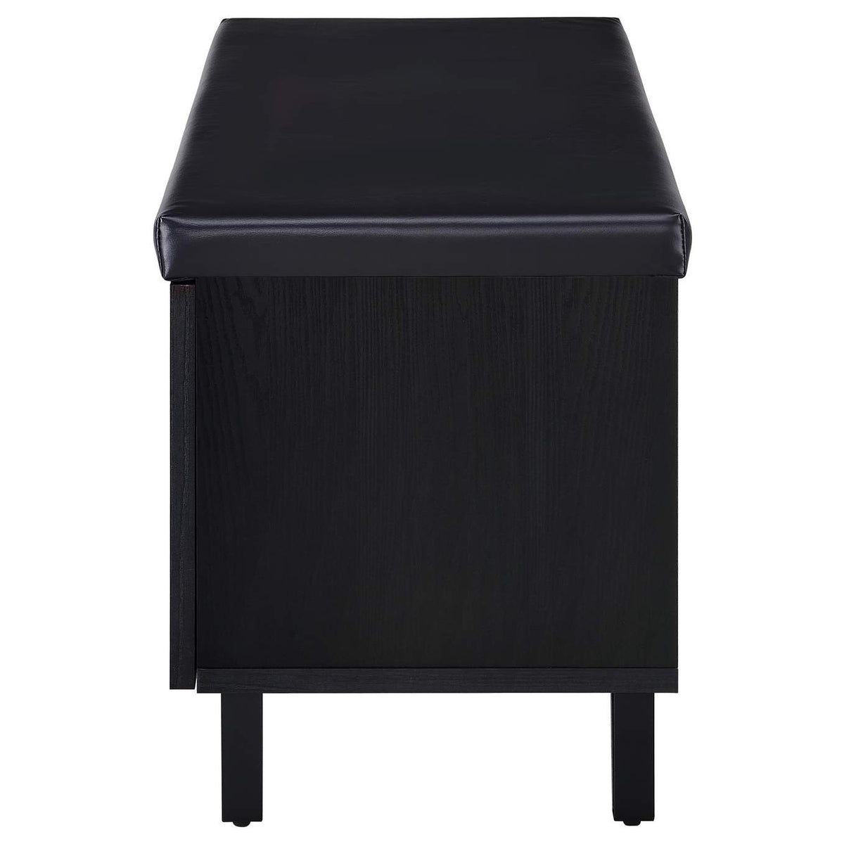 915152 Brixton 2-door Padded Entryway Shoe Storage Bench Black