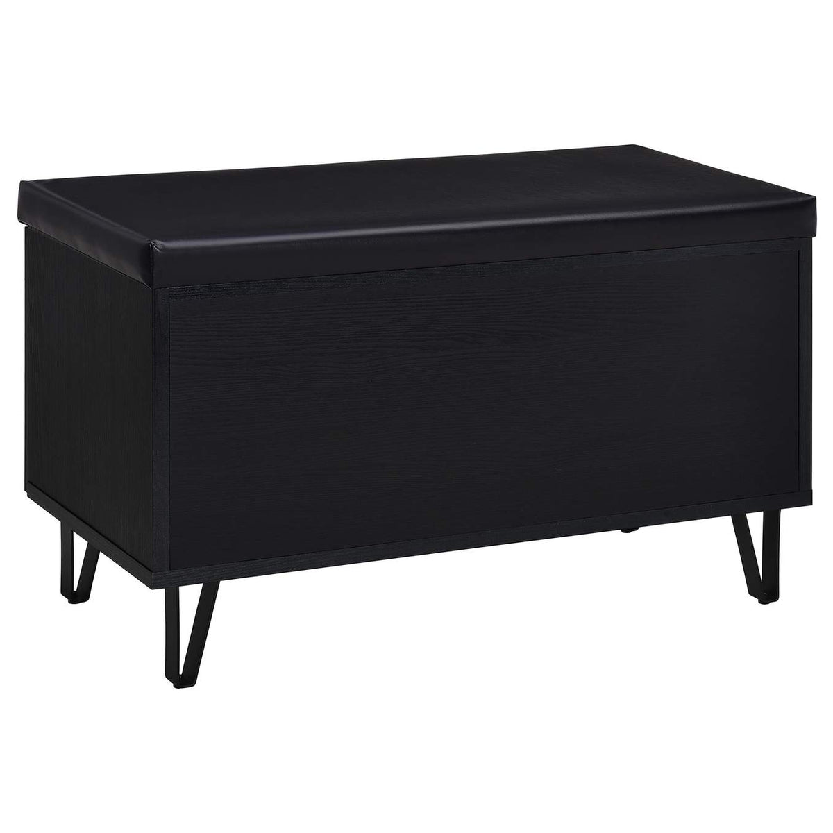 915152 Brixton 2-door Padded Entryway Shoe Storage Bench Black