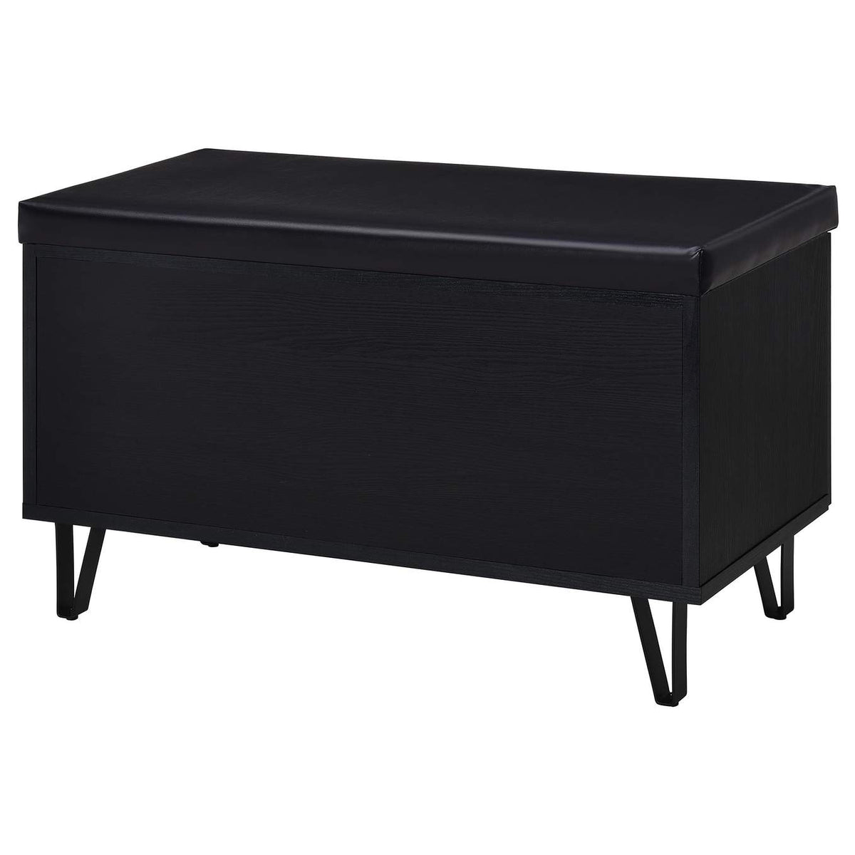 915152 Brixton 2-door Padded Entryway Shoe Storage Bench Black