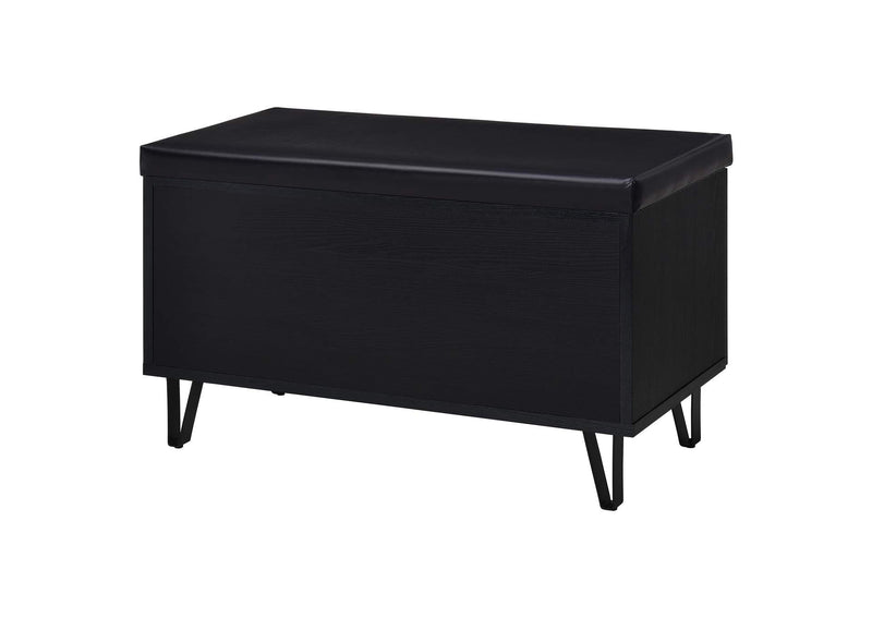 915152 Brixton 2-door Padded Entryway Shoe Storage Bench Black