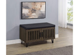 915153 Brixton 2-door Padded Entryway Shoe Storage Bench Smoked Oak