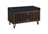 915153 Brixton 2-door Padded Entryway Shoe Storage Bench Smoked Oak
