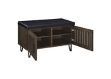 915153 Brixton 2-door Padded Entryway Shoe Storage Bench Smoked Oak
