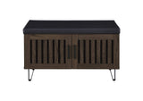 915153 Brixton 2-door Padded Entryway Shoe Storage Bench Smoked Oak