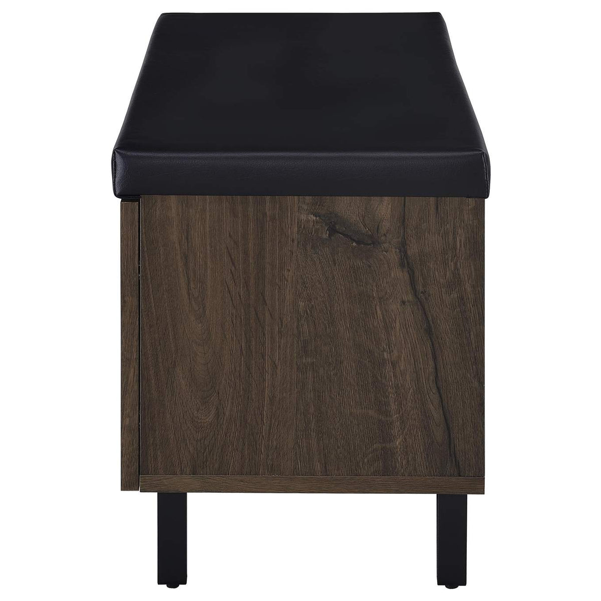 915153 Brixton 2-door Padded Entryway Shoe Storage Bench Smoked Oak
