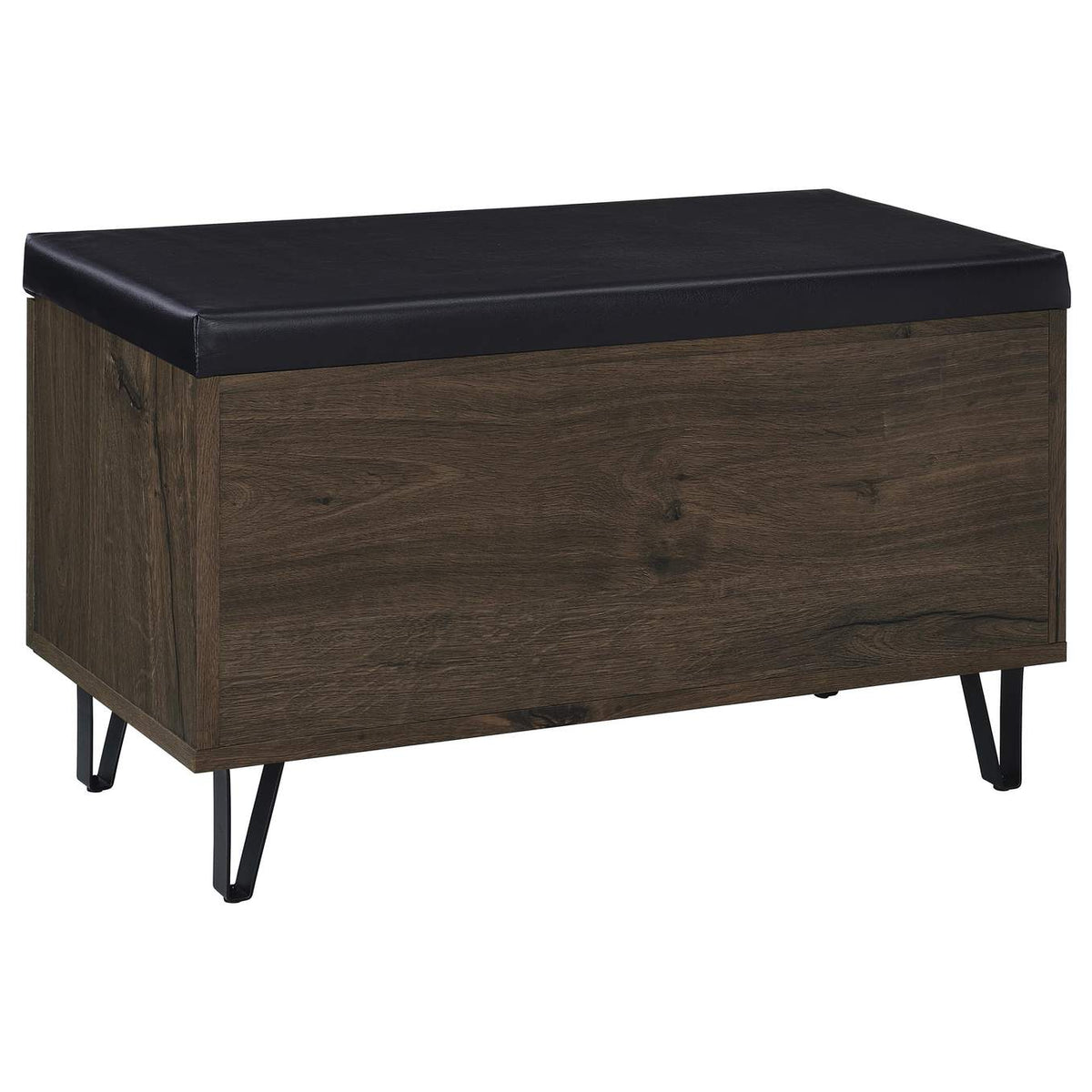 915153 Brixton 2-door Padded Entryway Shoe Storage Bench Smoked Oak