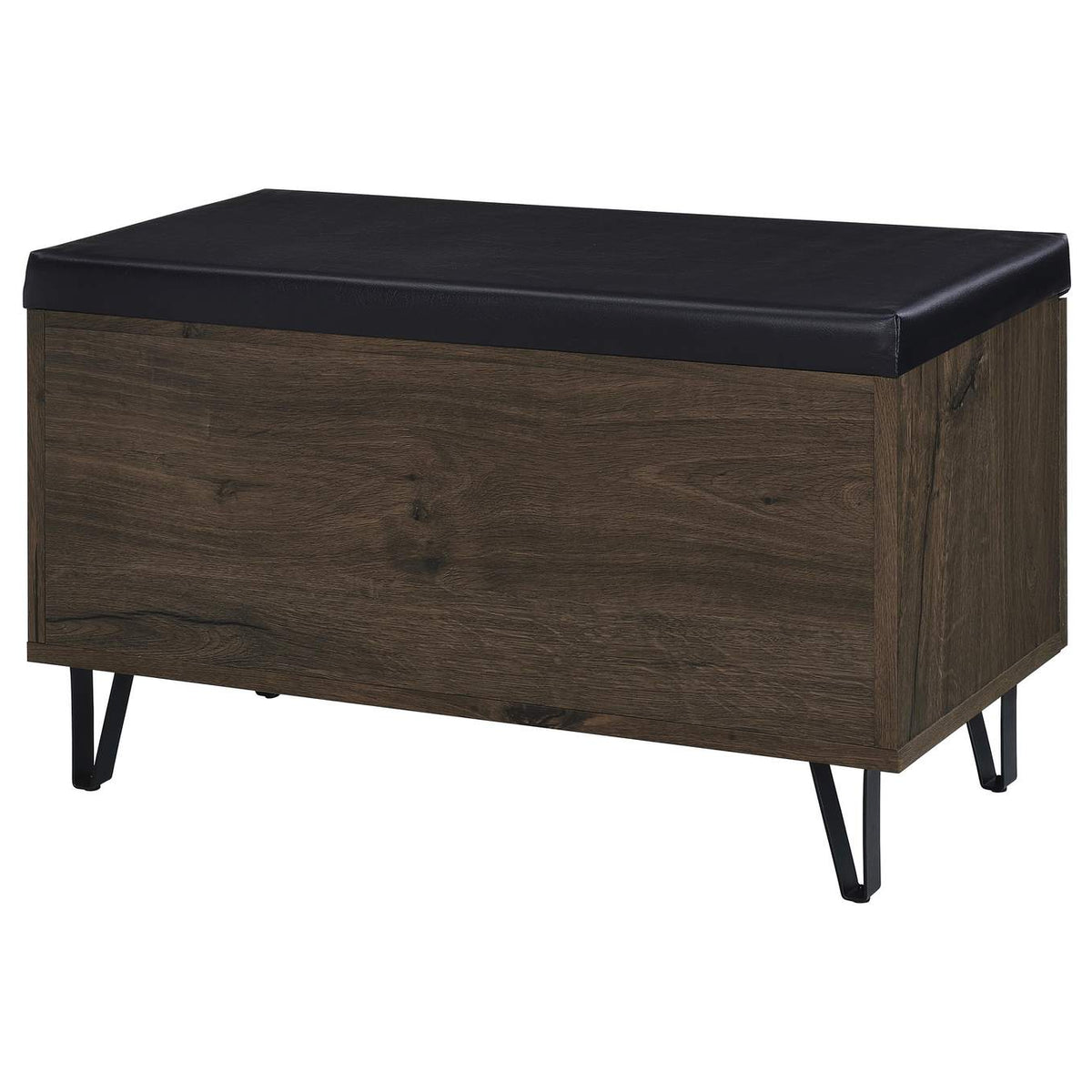 915153 Brixton 2-door Padded Entryway Shoe Storage Bench Smoked Oak