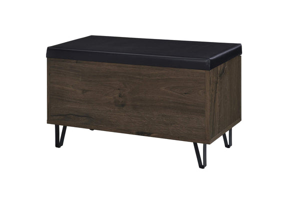 915153 Brixton 2-door Padded Entryway Shoe Storage Bench Smoked Oak