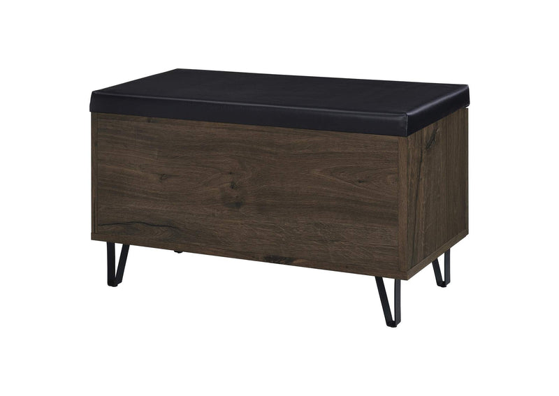 915153 Brixton 2-door Padded Entryway Shoe Storage Bench Smoked Oak
