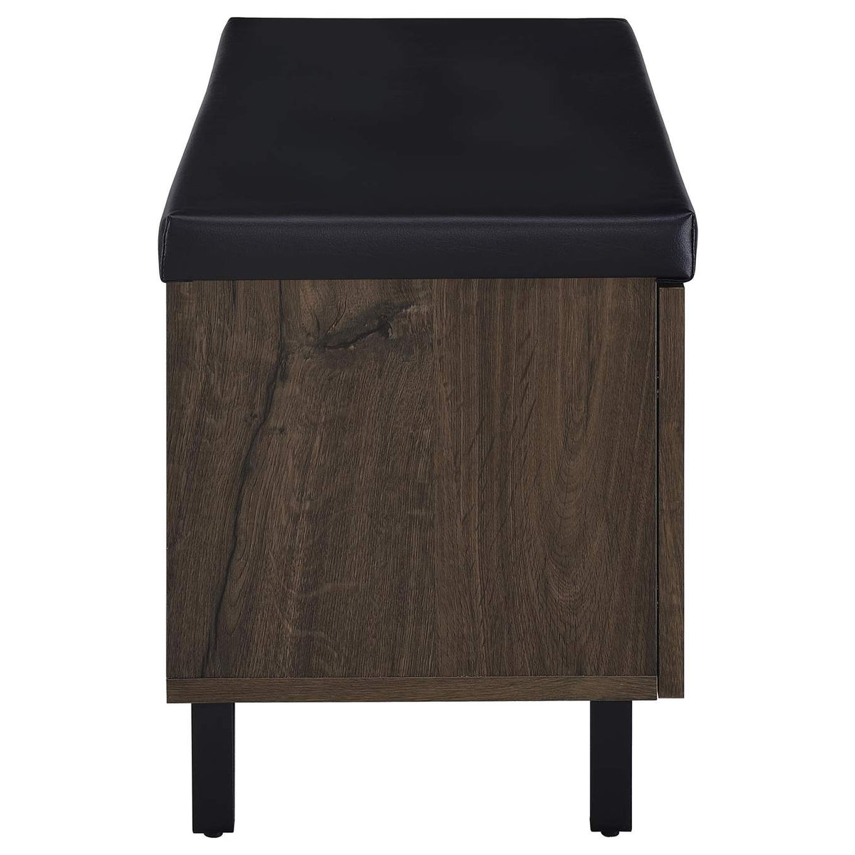 915153 Brixton 2-door Padded Entryway Shoe Storage Bench Smoked Oak