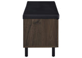 915153 Brixton 2-door Padded Entryway Shoe Storage Bench Smoked Oak
