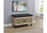 915154 Brixton 2-door Padded Entryway Shoe Storage Bench White Oak