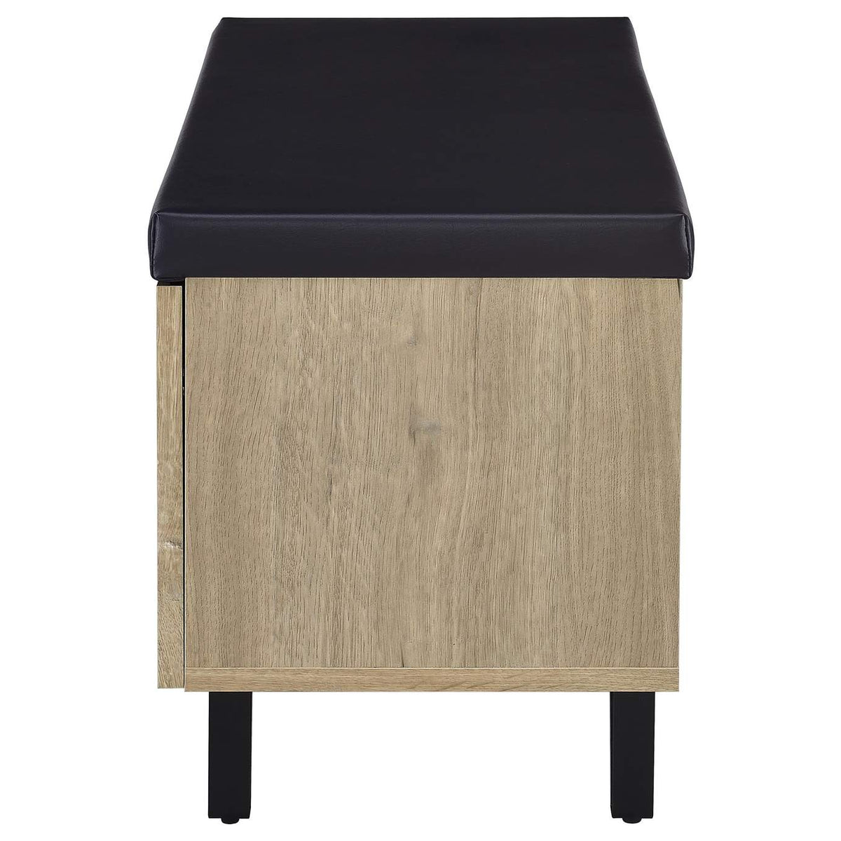 915154 Brixton 2-door Padded Entryway Shoe Storage Bench White Oak