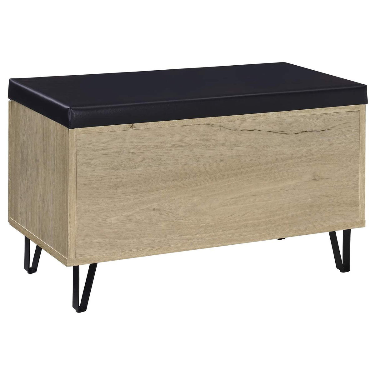 915154 Brixton 2-door Padded Entryway Shoe Storage Bench White Oak