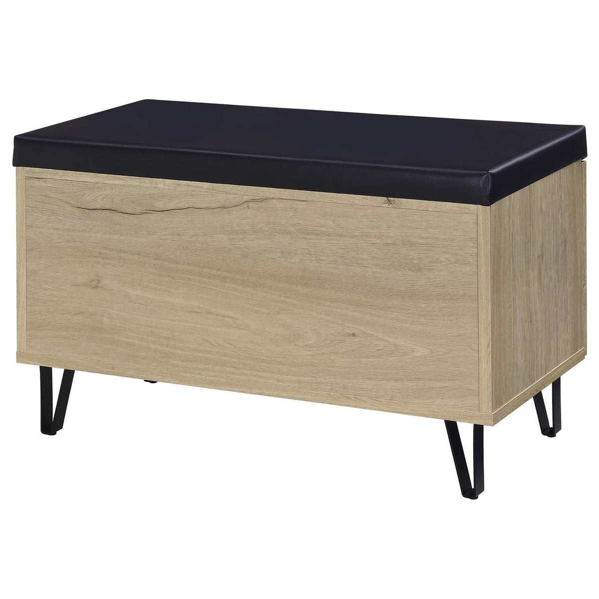 915154 Brixton 2-door Padded Entryway Shoe Storage Bench White Oak