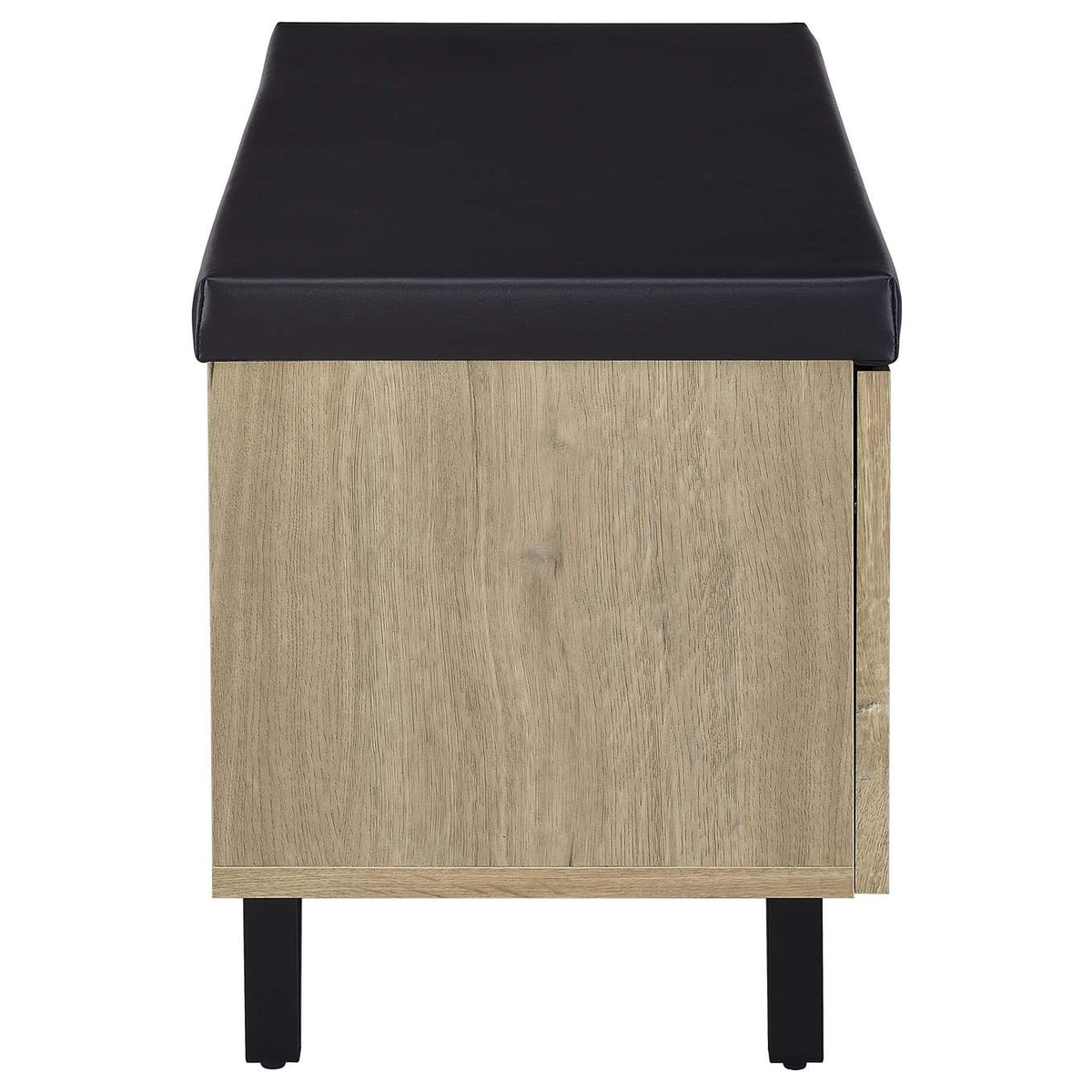 915154 Brixton 2-door Padded Entryway Shoe Storage Bench White Oak