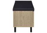 915154 Brixton 2-door Padded Entryway Shoe Storage Bench White Oak