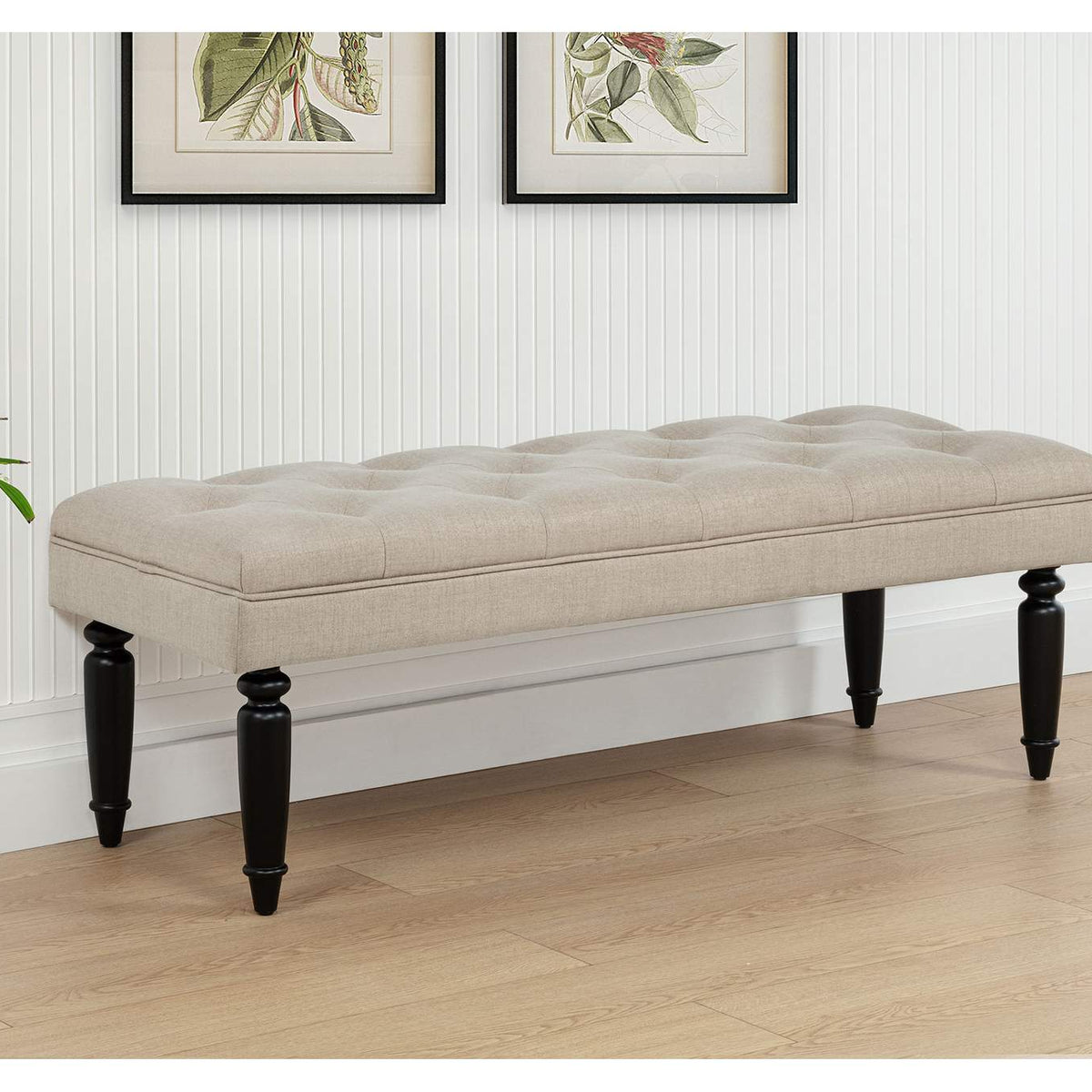 915160 Marsha 52-inch Upholstered Entryway Accent Bench Latte