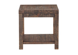 8S3922 Craster Reclaimed Wood Square Side Table In Smoky Taupe