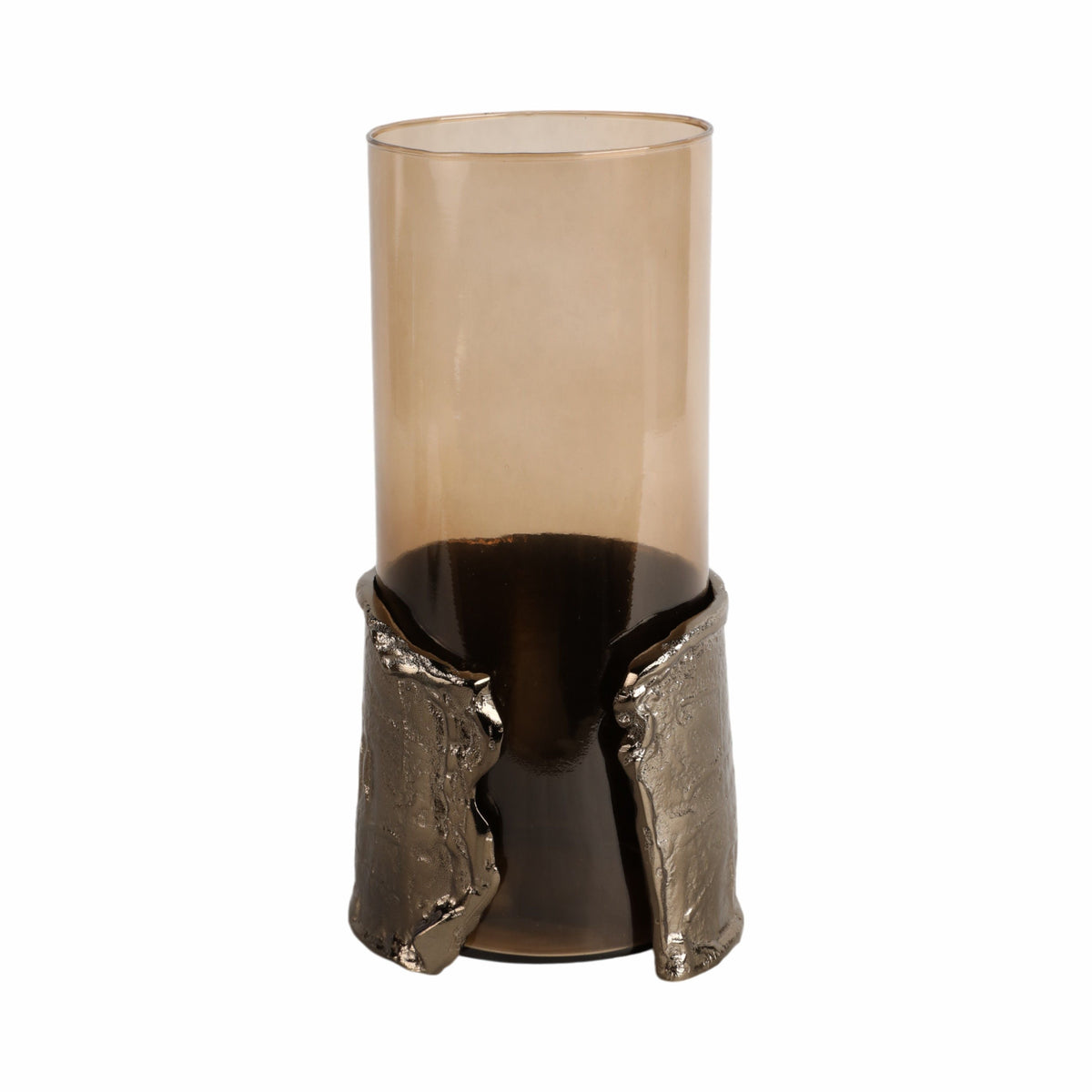 Maputo Medium Candle Holder Glass - Brown