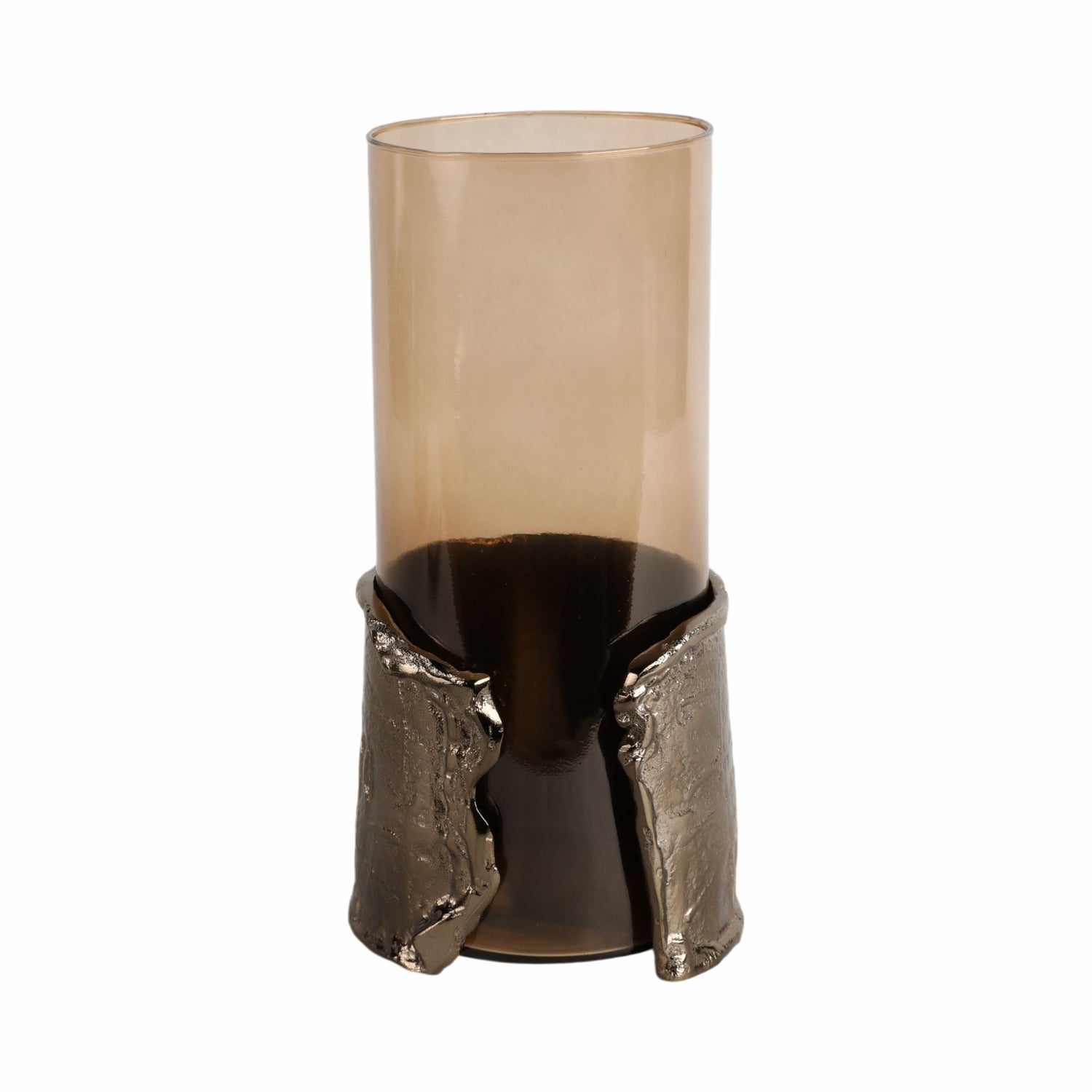 Maputo Medium Candle Holder Glass - Brown