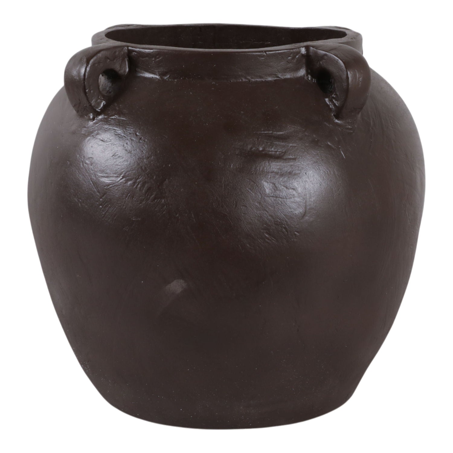 15" x 14" Textured Ecomix 4-Handle Vase - Brown