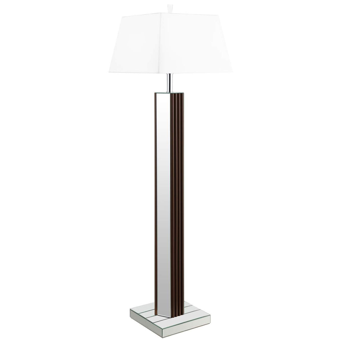 920178 Elena 67-inch Square Tapered Mirrored Floor Lamp Brown