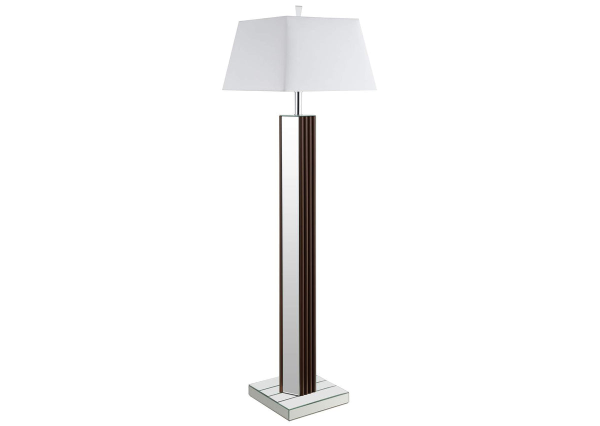 920178 Elena 67-inch Square Tapered Mirrored Floor Lamp Brown