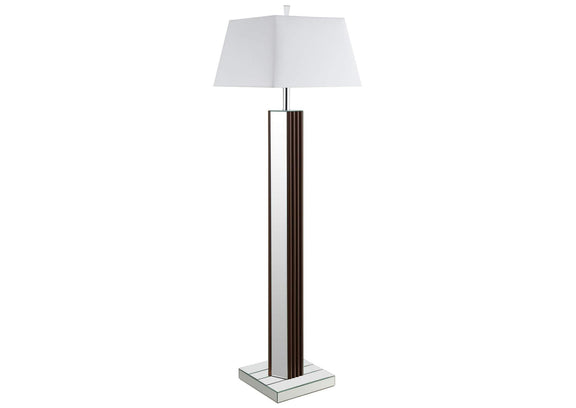 920178 Elena 67-inch Square Tapered Mirrored Floor Lamp Brown
