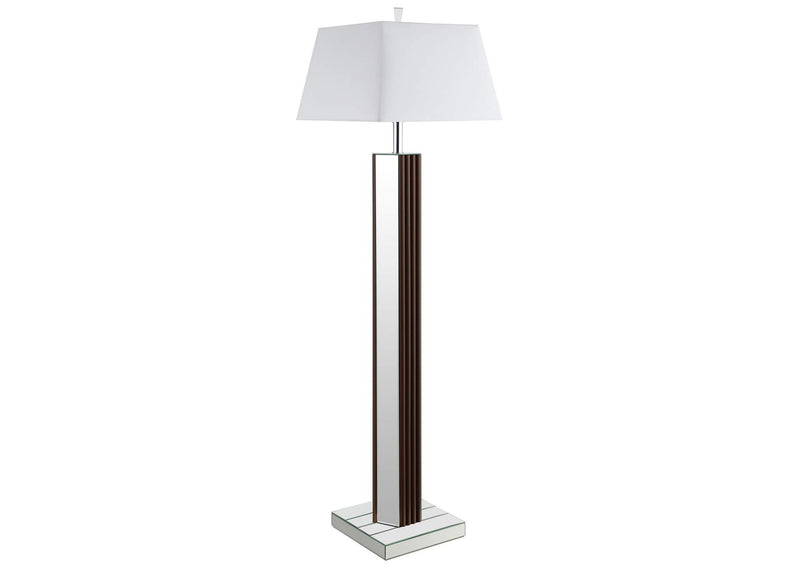 920178 Elena 67-inch Square Tapered Mirrored Floor Lamp Brown