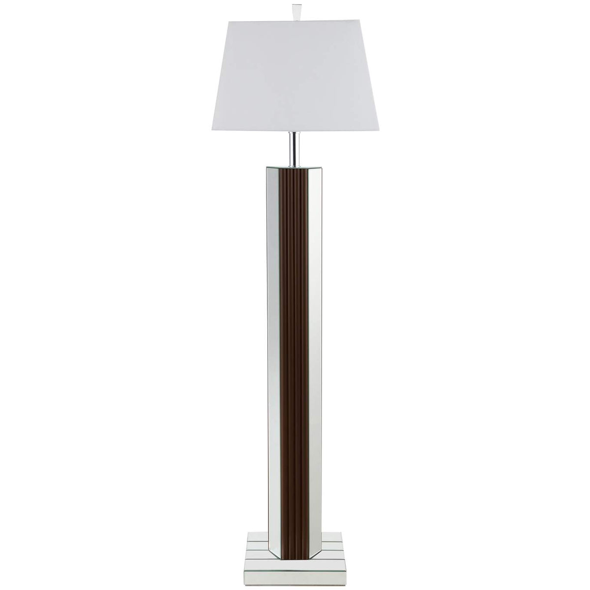 920178 Elena 67-inch Square Tapered Mirrored Floor Lamp Brown