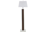920178 Elena 67-inch Square Tapered Mirrored Floor Lamp Brown