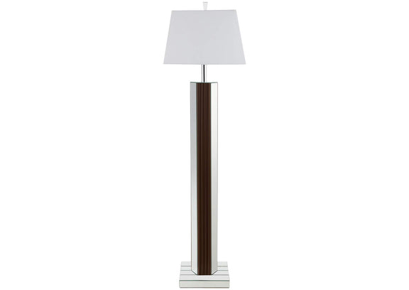920178 Elena 67-inch Square Tapered Mirrored Floor Lamp Brown