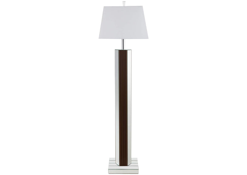 920178 Elena 67-inch Square Tapered Mirrored Floor Lamp Brown