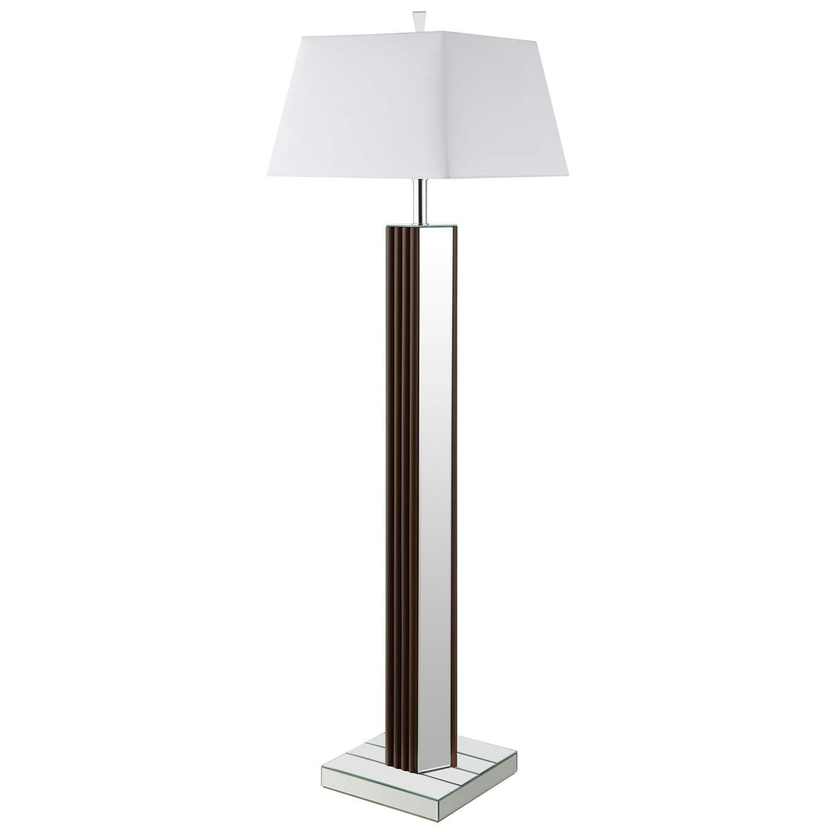 920178 Elena 67-inch Square Tapered Mirrored Floor Lamp Brown